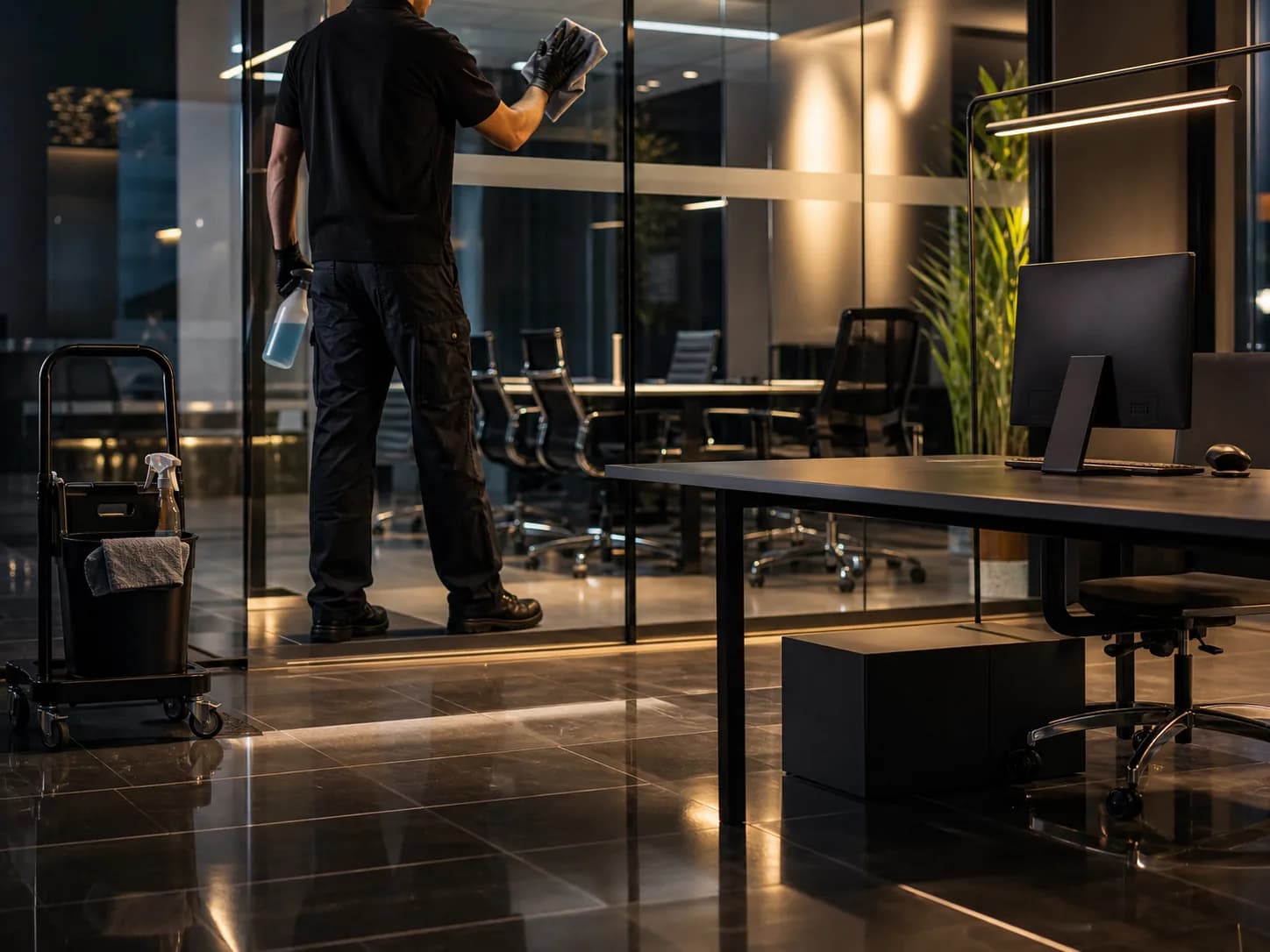 Bureau professionnel propre avec surfaces soignees