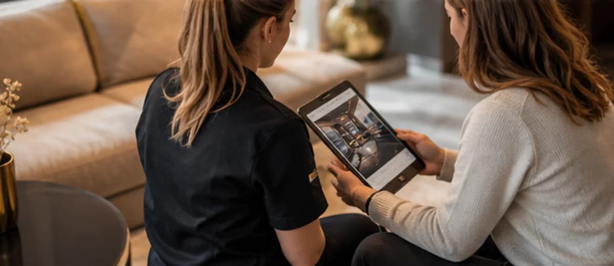 Discussion d'une mission de nettoyage avec un client